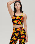 Cartoon pizza heart leggings