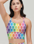 Colorful feather print tank tops