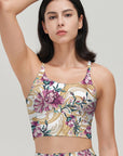 Flower peony metal ornament yoga tank tops