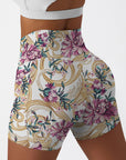 Flower peony metal ornament shorts