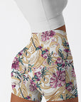 Flower peony metal ornament shorts