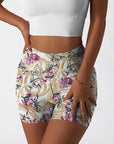 Flower peony metal ornament shorts