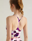 Animal purple flying butterfly tank tops