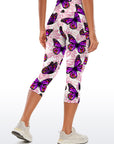 Animal purple flying butterfly capris