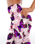 Animal purple flying butterfly capris