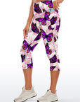 Animal purple flying butterfly capris