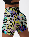 Animal leopard print colorful psychedelic shorts