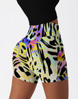 Animal leopard print colorful psychedelic shorts