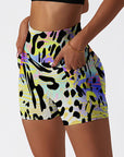 Animal leopard print colorful psychedelic shorts