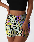 Animal leopard print colorful psychedelic shorts