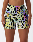 Animal leopard print colorful psychedelic shorts