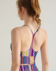 Ethnic seamless borders flower tank tops