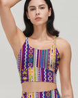 Ethnic seamless borders flower tank tops