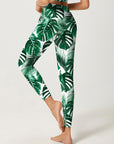 Botanical watercolor tropical monstera leaves monstera leggings