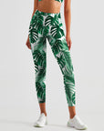 Botanical watercolor tropical monstera leaves monstera leggings