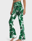 Botanical watercolor tropical monstera leaves flare leggings