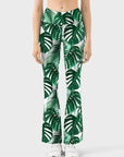 Botanical watercolor tropical monstera leaves flare leggings