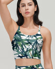 Botanical watercolor bamboo leaves tank  tops