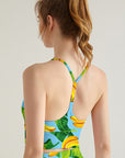 Fruits exotic palm leaves sweet yellow banana tank tops