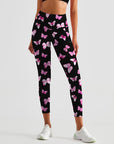 Animal pink paint butterfly dark leggings