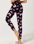 Animal pink paint butterfly dark leggings