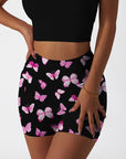 Animal pink paint butterfly dark shorts