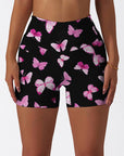 Animal pink paint butterfly dark shorts