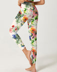 Flowers watercolor bouquet botanical leggings