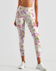 Flower light blomming floral pink leggings