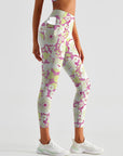 Flower light blomming floral pink leggings