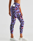 Animal colorful butterfly purple leggings