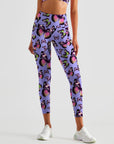 Animal colorful butterfly purple leggings