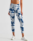 Animal hand drawn sketch panda eating bamboo leggings