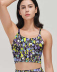 Abstract multicolored ditsy floral dots tank tops