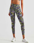 Abstract multicolored ditsy floral dots leggings