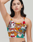 Animal cartoon puppy wearing glasses tank tops