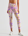 Flower psychedelic retro wave leggings