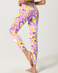 Flower psychedelic retro wave leggings