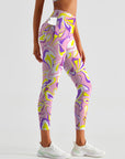 Flower psychedelic retro wave leggings