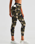 Green camouflage leggings