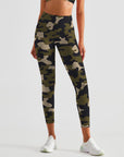 Green camouflage leggings