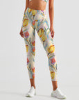 Flower tulip oil painting yellow leggings