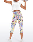 Flower watercolor hand painted tulips capris