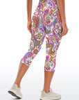 Ethnic colorful hand drawn paisley capris