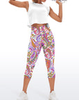 Ethnic colorful hand drawn paisley capris