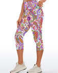 Ethnic colorful hand drawn paisley capris