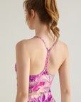 Flower magenta watercolor lilac leaves tank tops