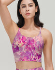 Flower magenta watercolor lilac leaves tank tops