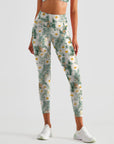 Flower chamomile oil painting rendering leggings