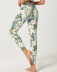 Flower chamomile oil painting rendering leggings